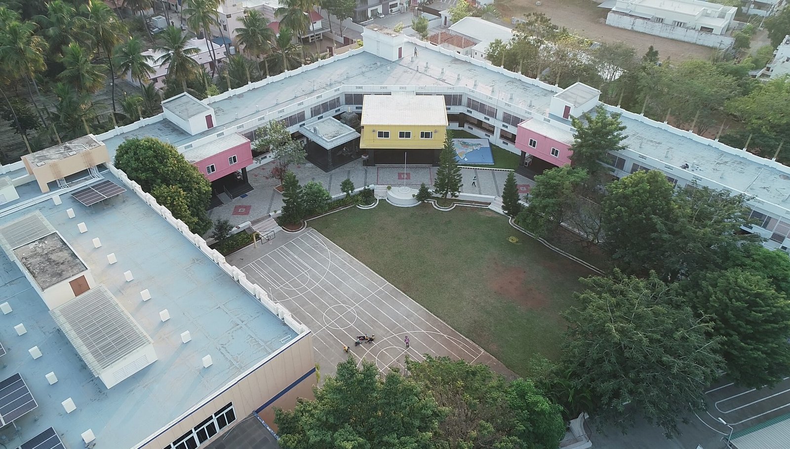 Aerial view of the Palaniappa International School campus